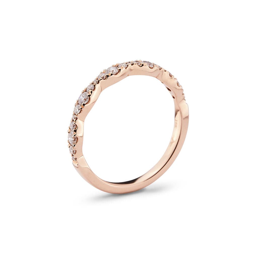 18K Rose Gold Prong Set Diamond Band - Image 2