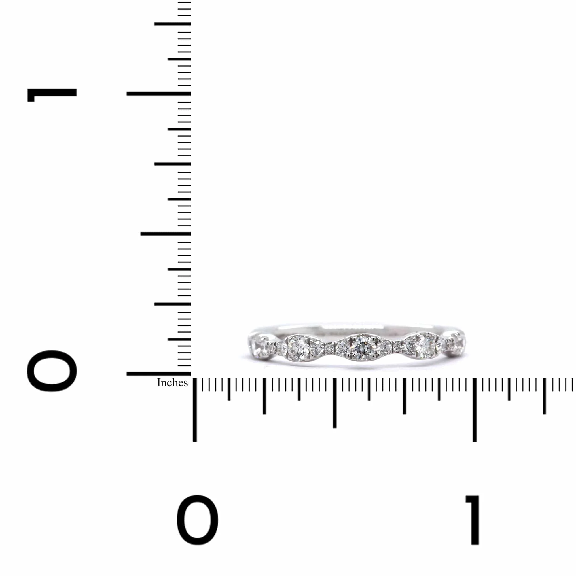 18K White Gold Prong Set Diamond Band - Image 4
