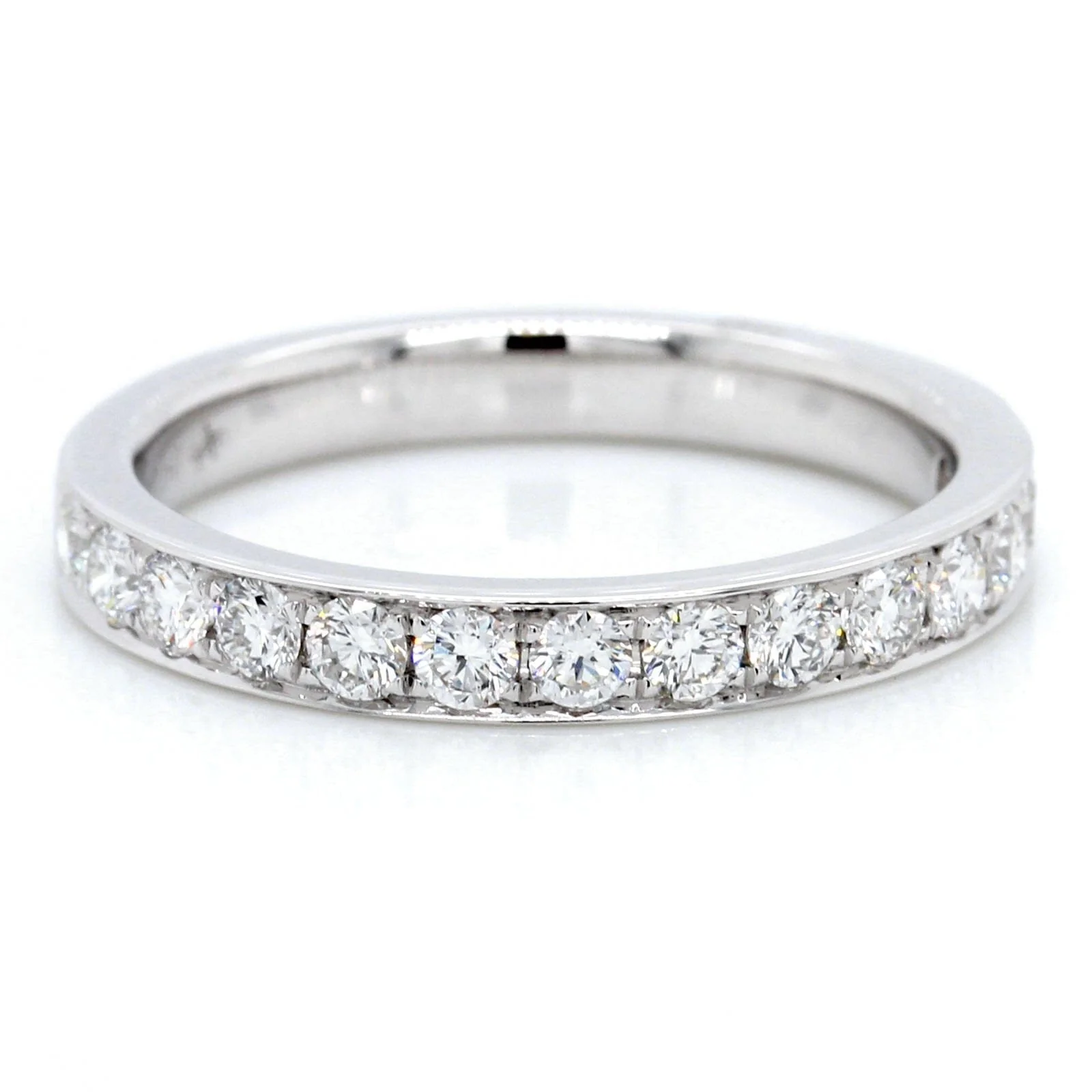 18K White Gold Halfway Diamond Band