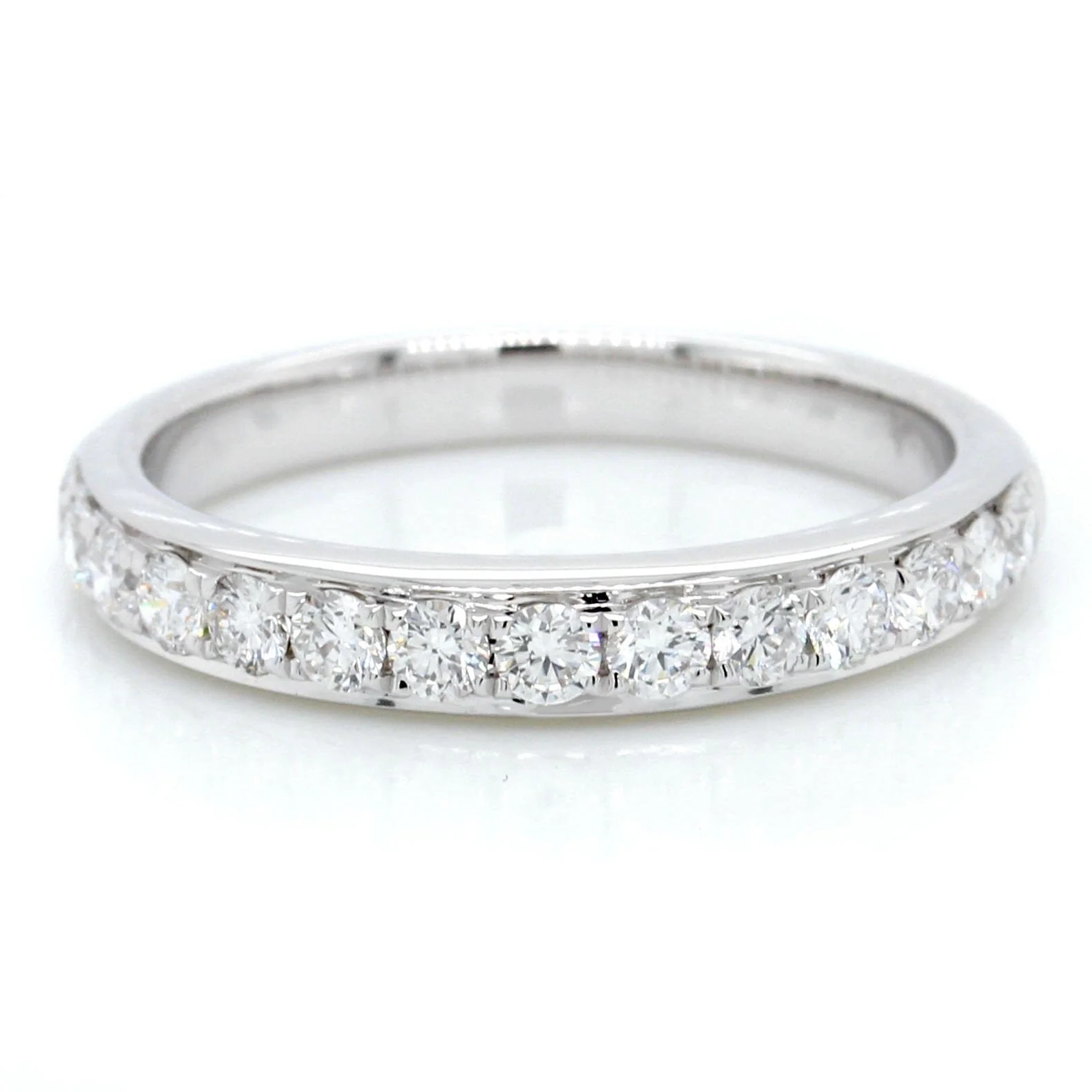 18K White Gold Halfway Diamond Band