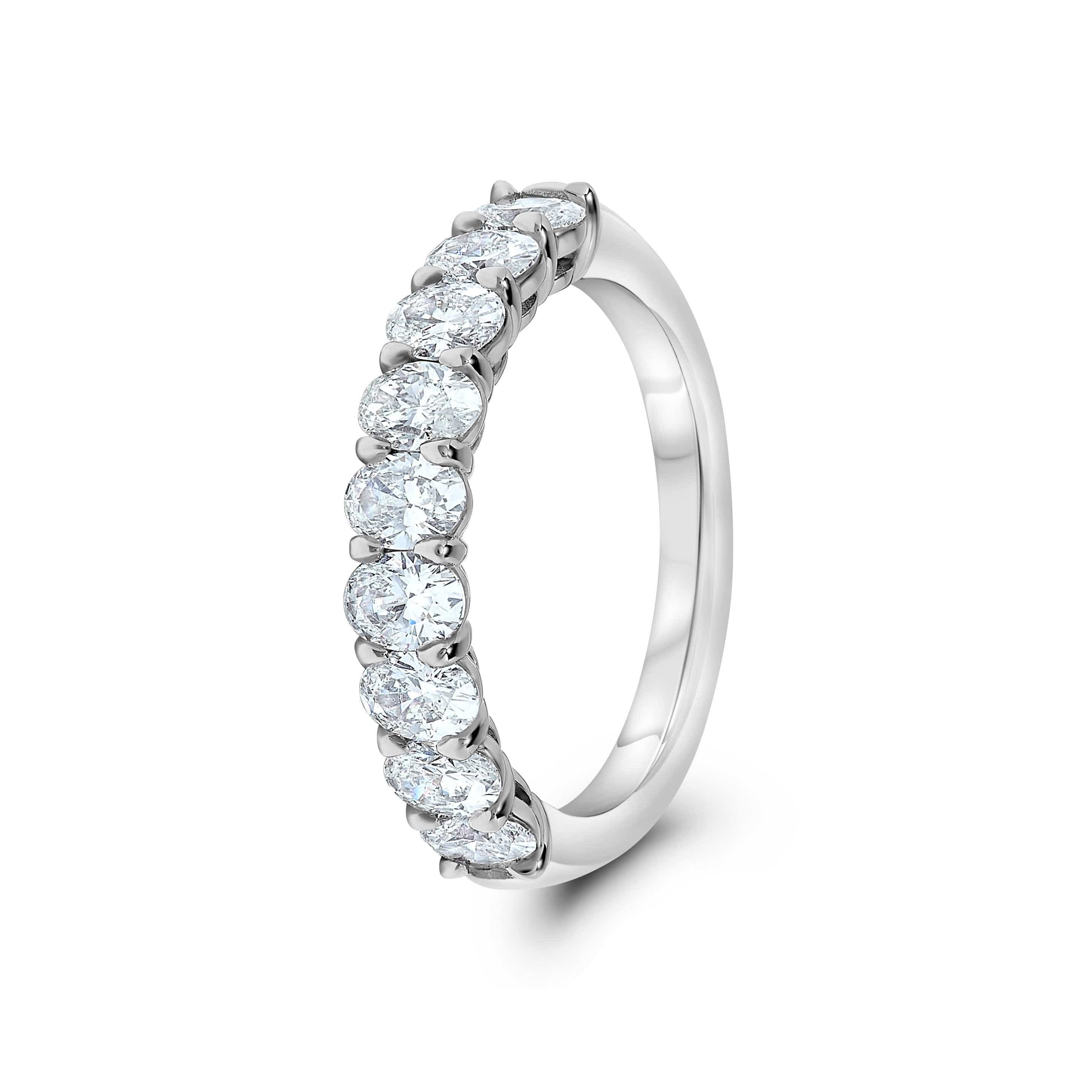 Platinum Oval Cut Diamond Band - Image 2
