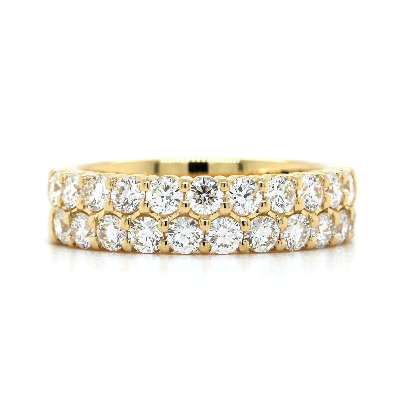 18K Yellow Gold 2 Row Diamond Band
