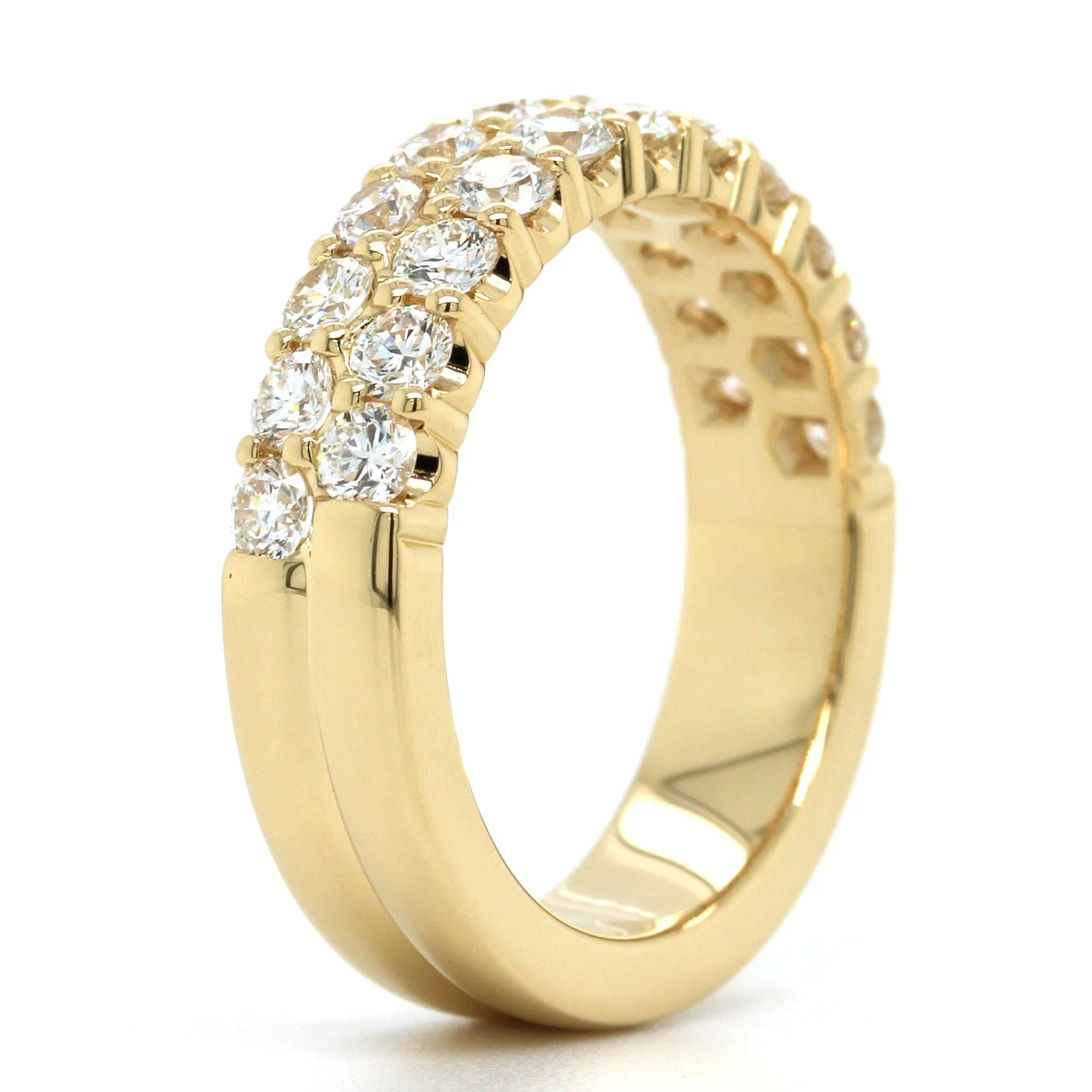 18K Yellow Gold 2 Row Diamond Band - Image 2