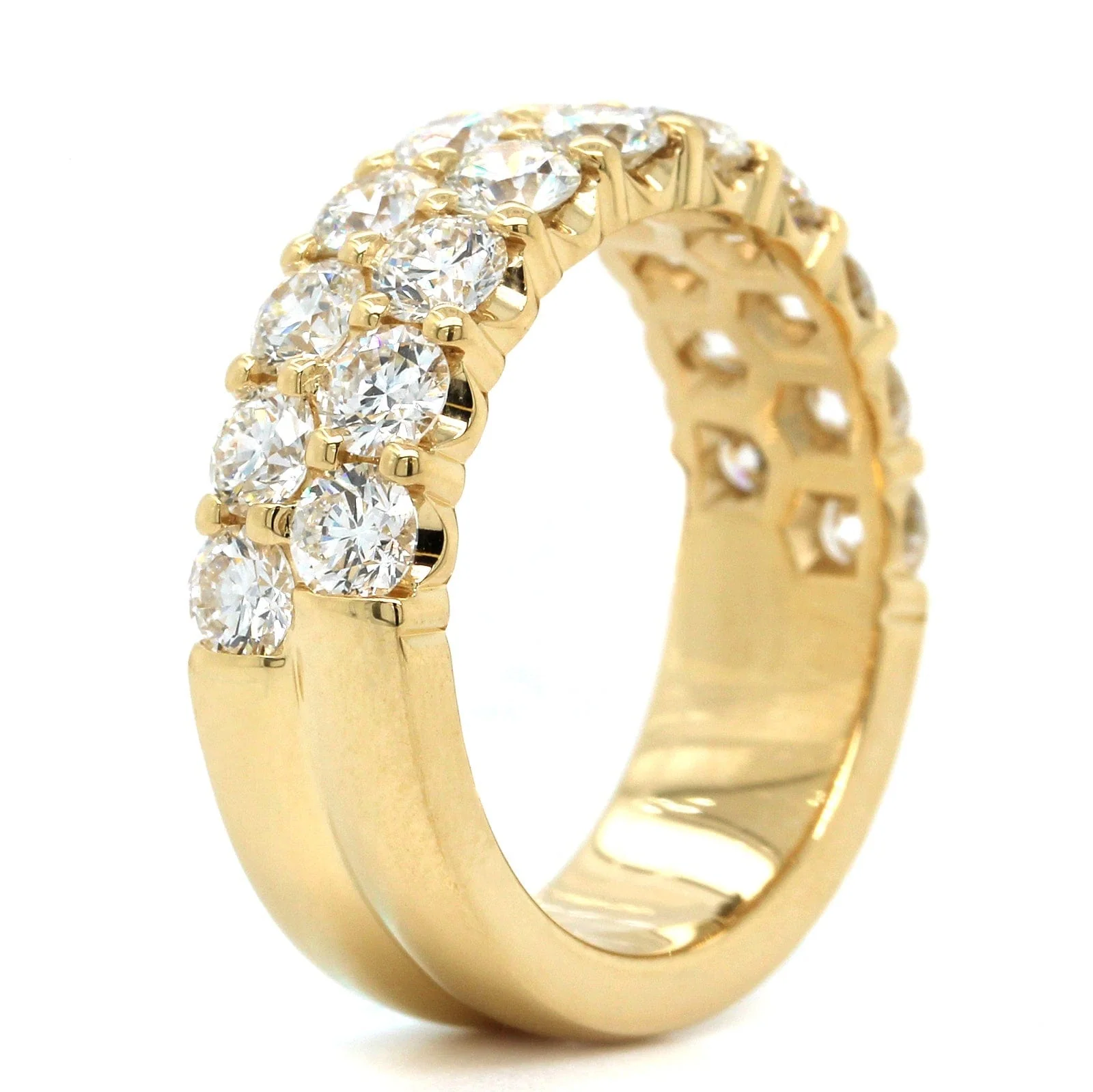 18K Yellow Gold 2 Row Diamond Band - Image 2