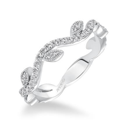 18K White Gold Vine Diamond Band - Image 2