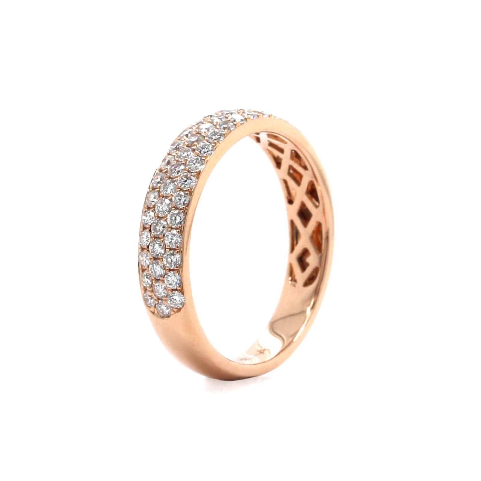 18K Rose Gold 3 Row Diamond Band - Image 2