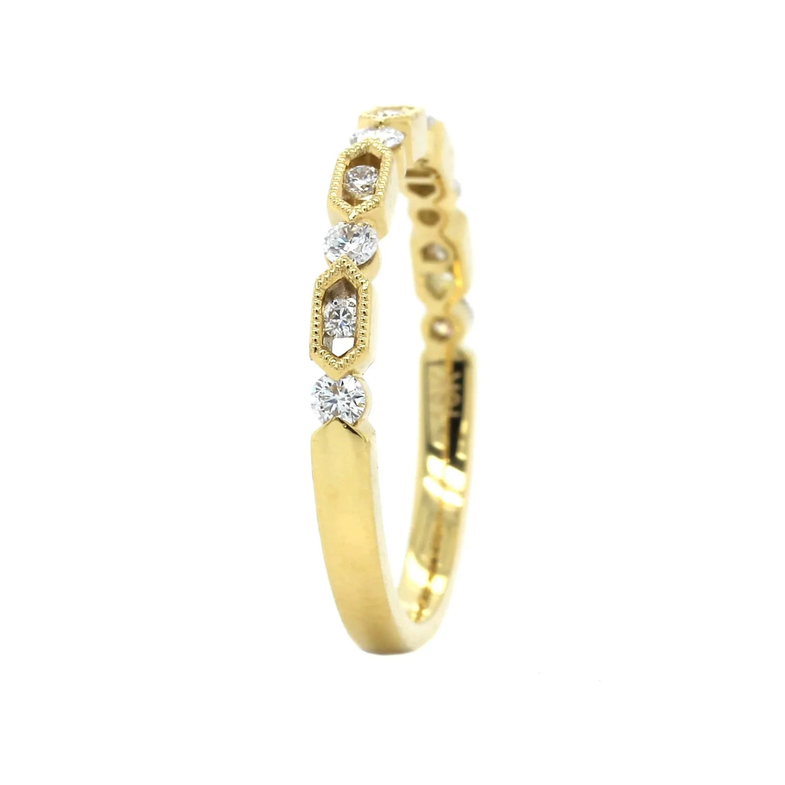 18K Yellow Gold Diamond Band - Image 2