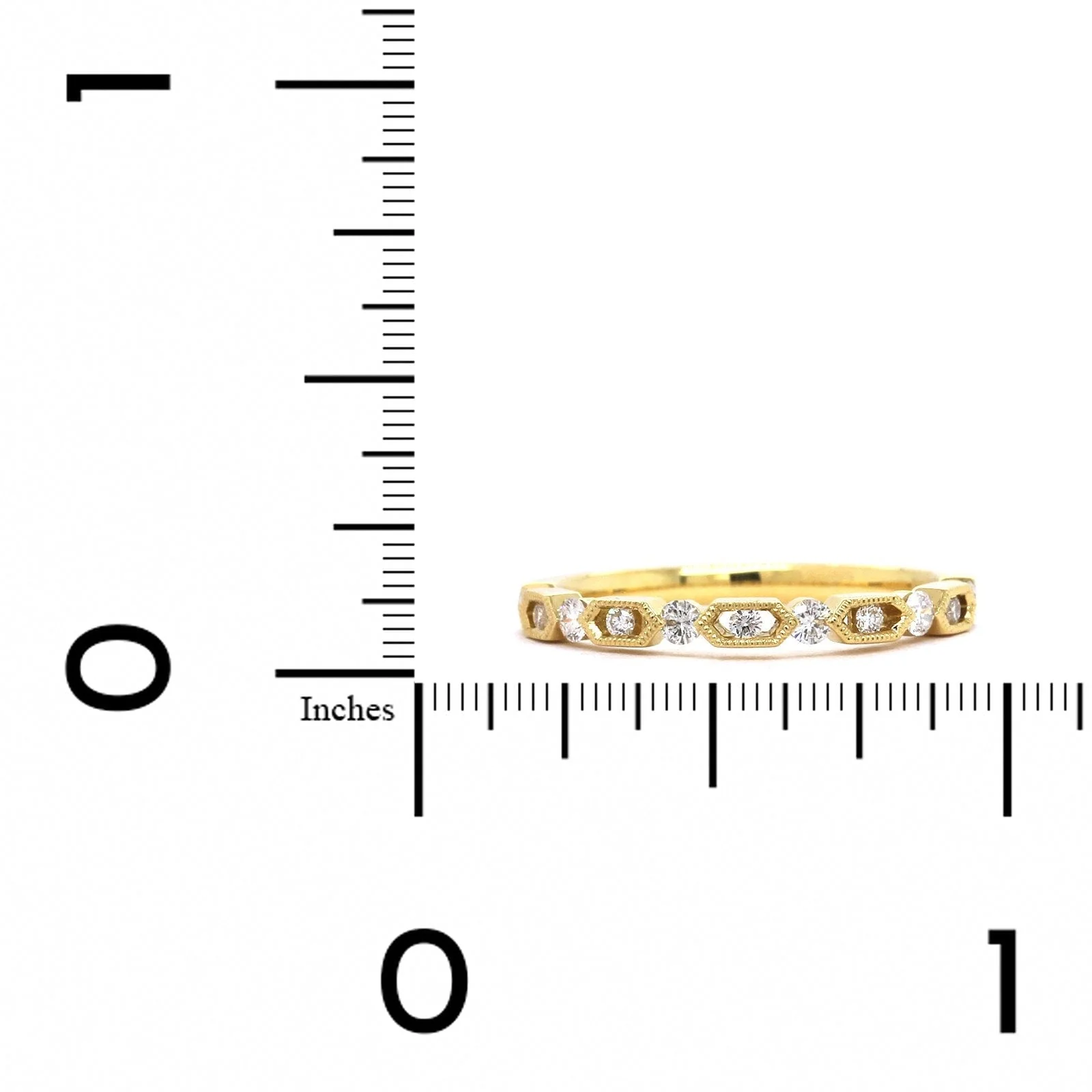 18K Yellow Gold Diamond Band - Image 3