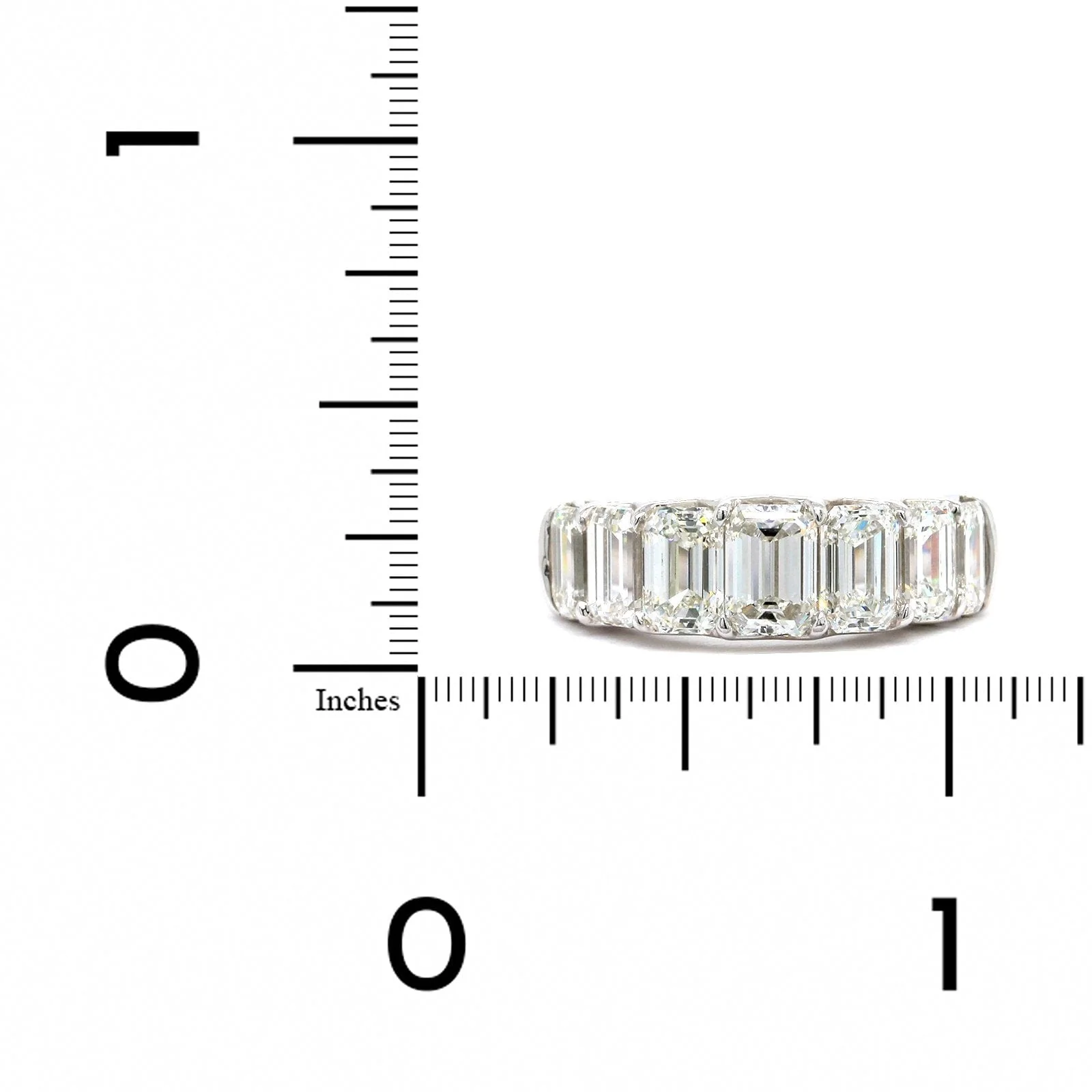 Platinum 7 Stone Emerald Cut Diamond Band - Image 3