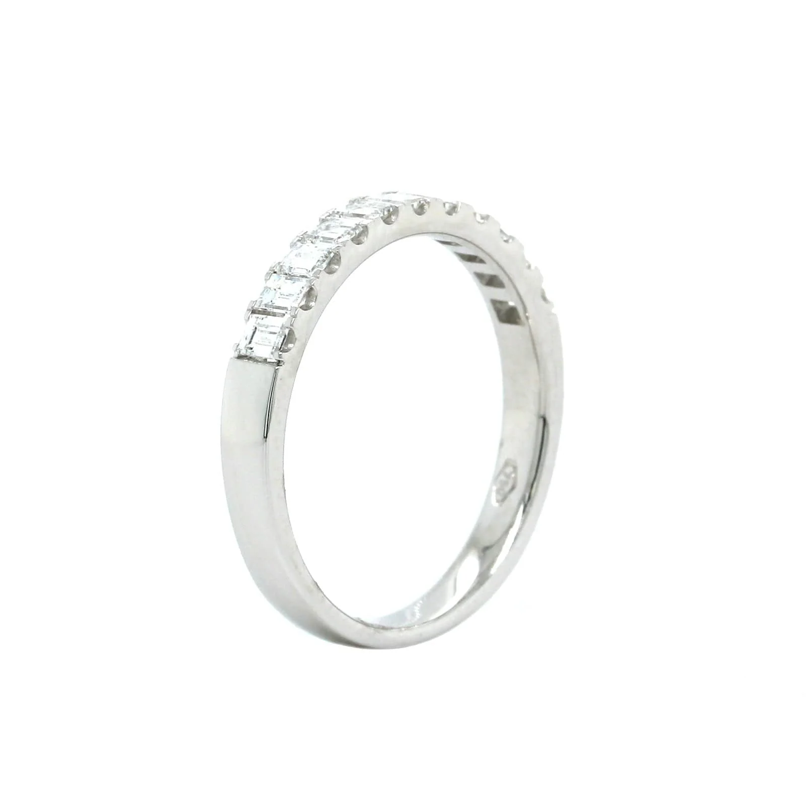 18K White Gold Baguette Diamond Band - Image 2