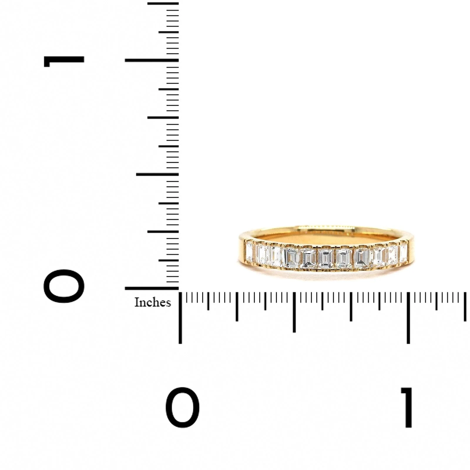 18K Yellow Gold Baguette Diamond Band - Image 3