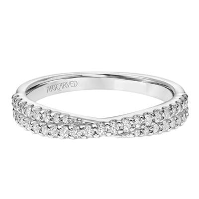 18K White Gold 2 Row Twist Diamond Band