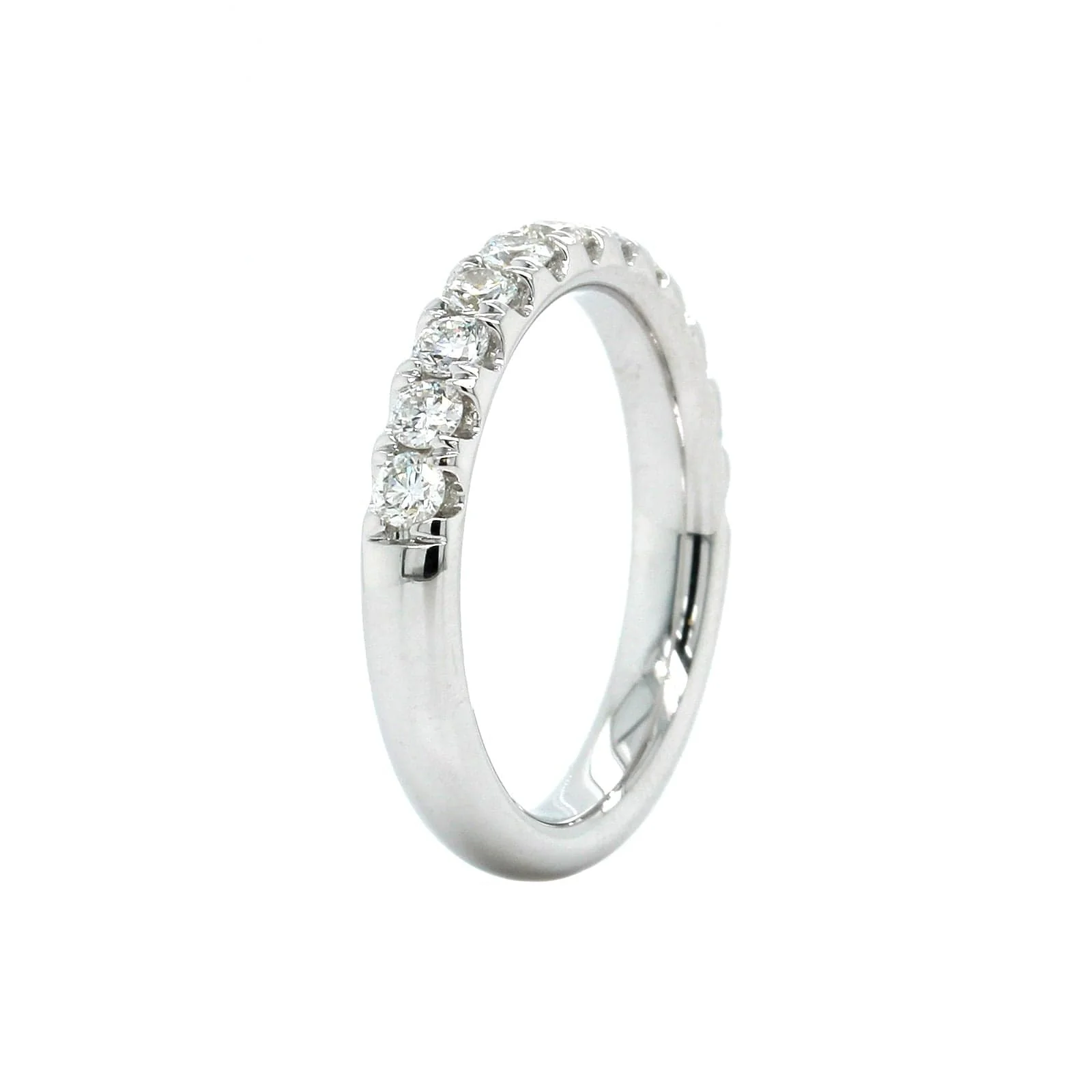 18K White Shared Prong Diamond Band - Image 2
