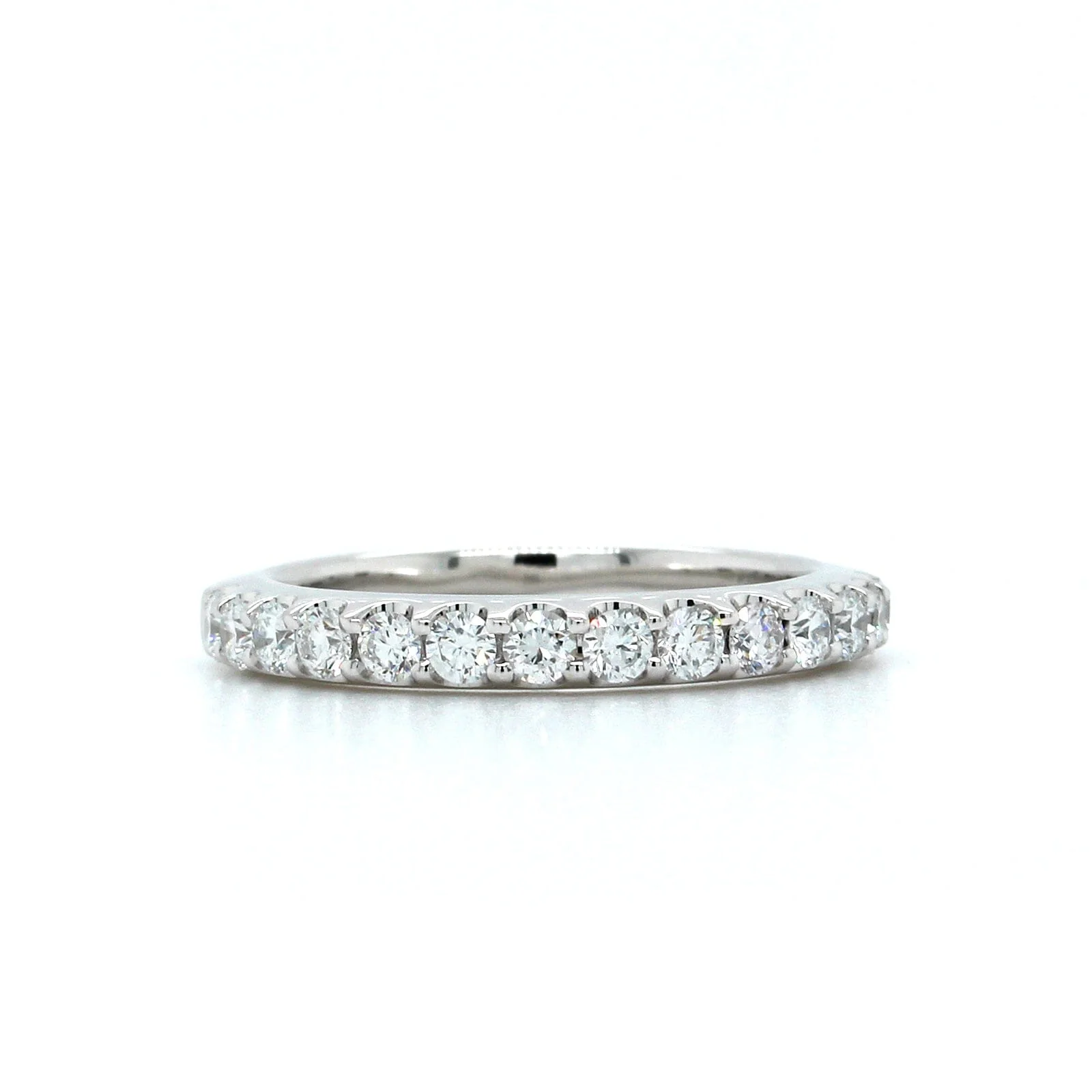 18K White Shared Prong Diamond Band