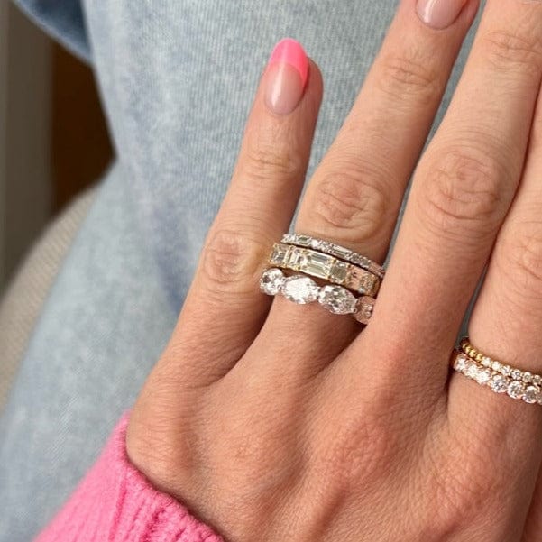 Platinum Round and Baguette Diamond Band - Image 2