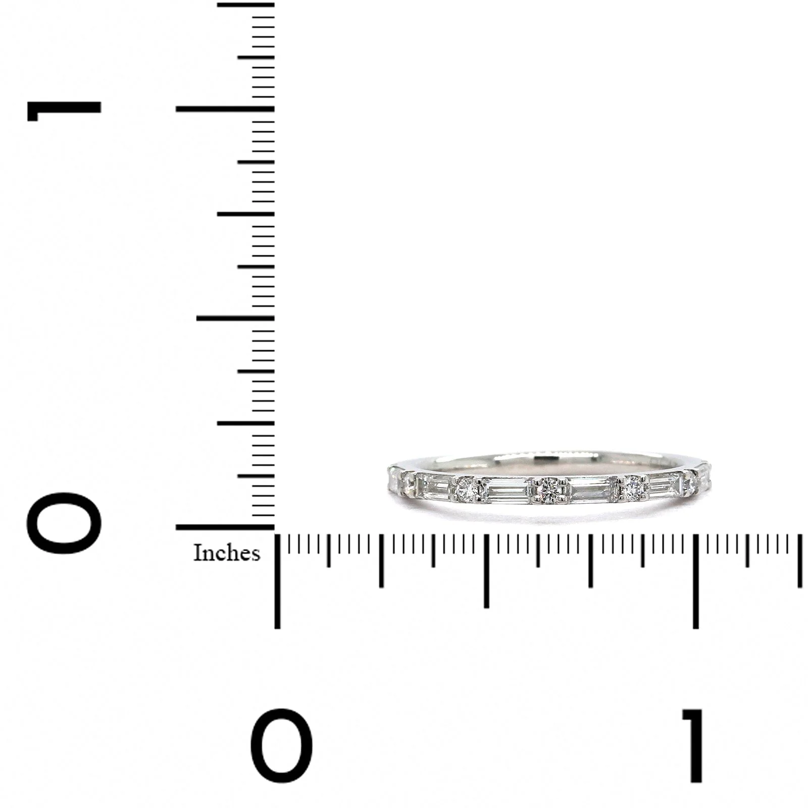 Platinum Round and Baguette Diamond Band - Image 4