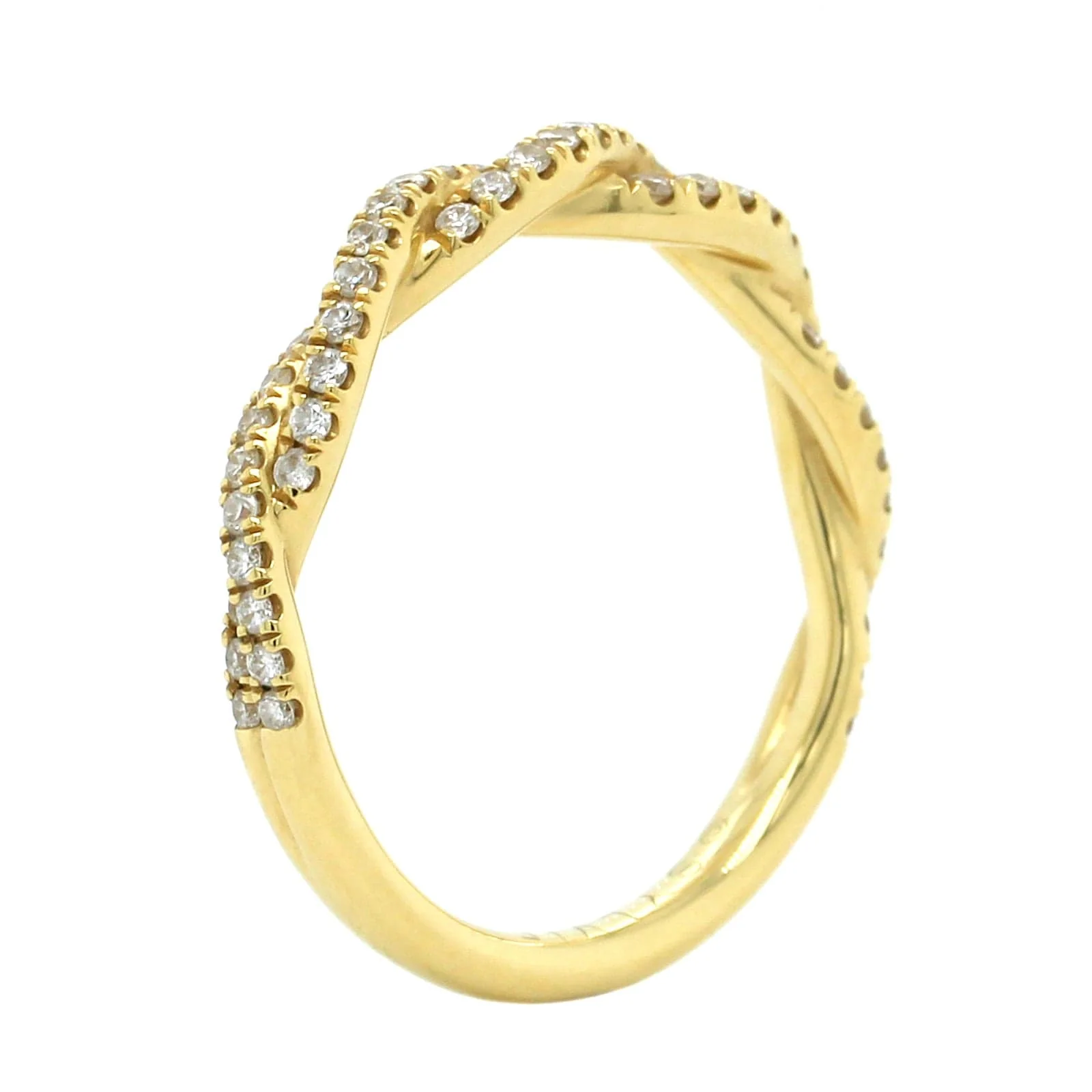 18K Yellow Gold Twist Diamond Band - Image 2