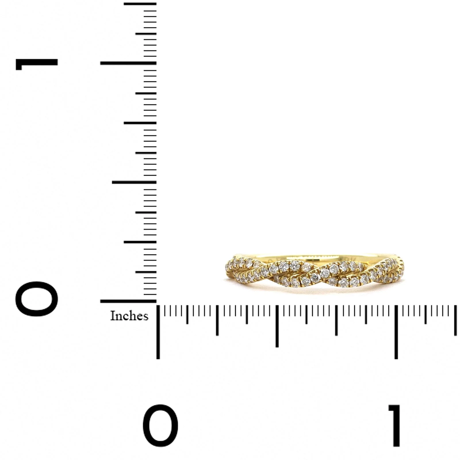 18K Yellow Gold Twist Diamond Band - Image 3