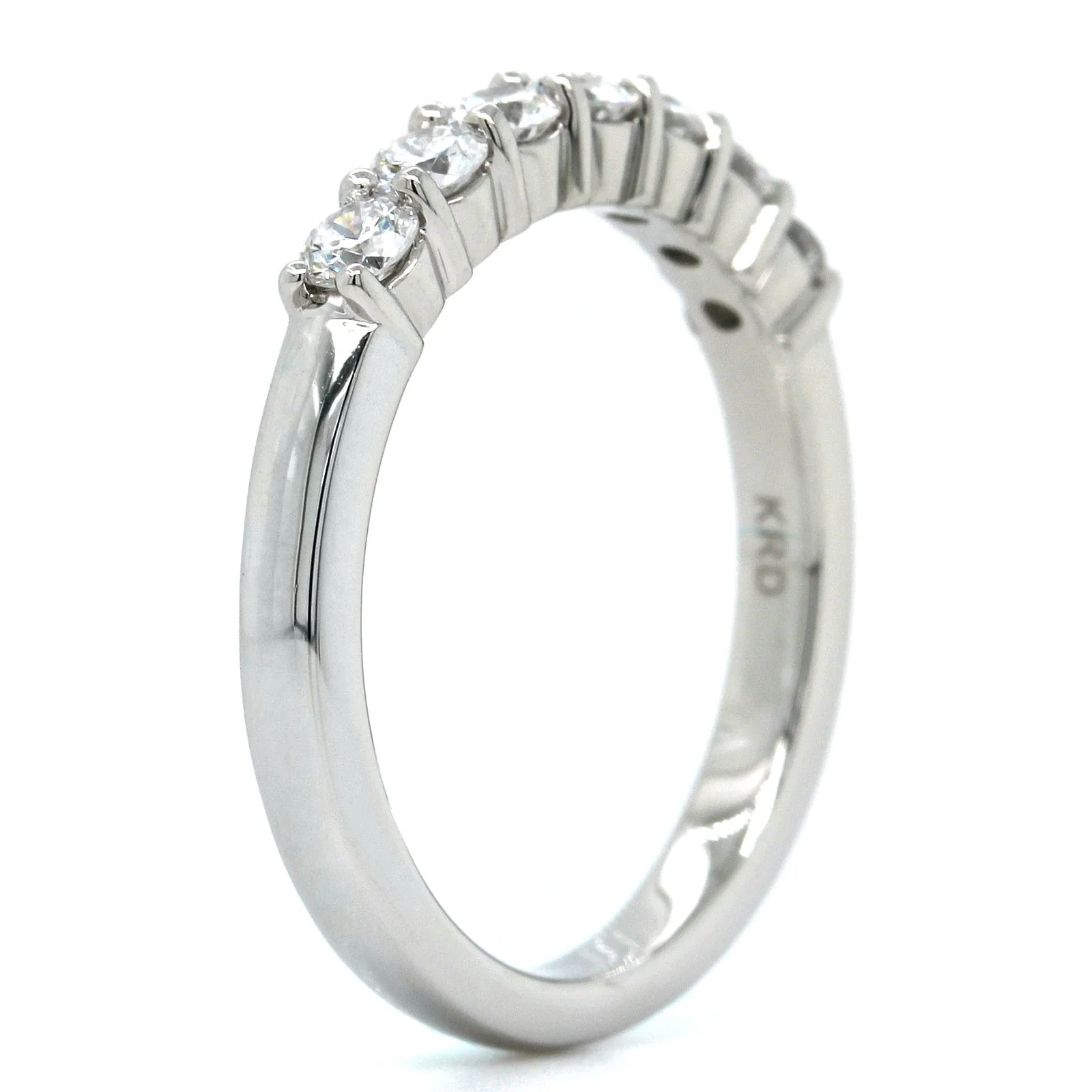 Platinum 7 Stone Shared Prong Diamond Band - Image 2