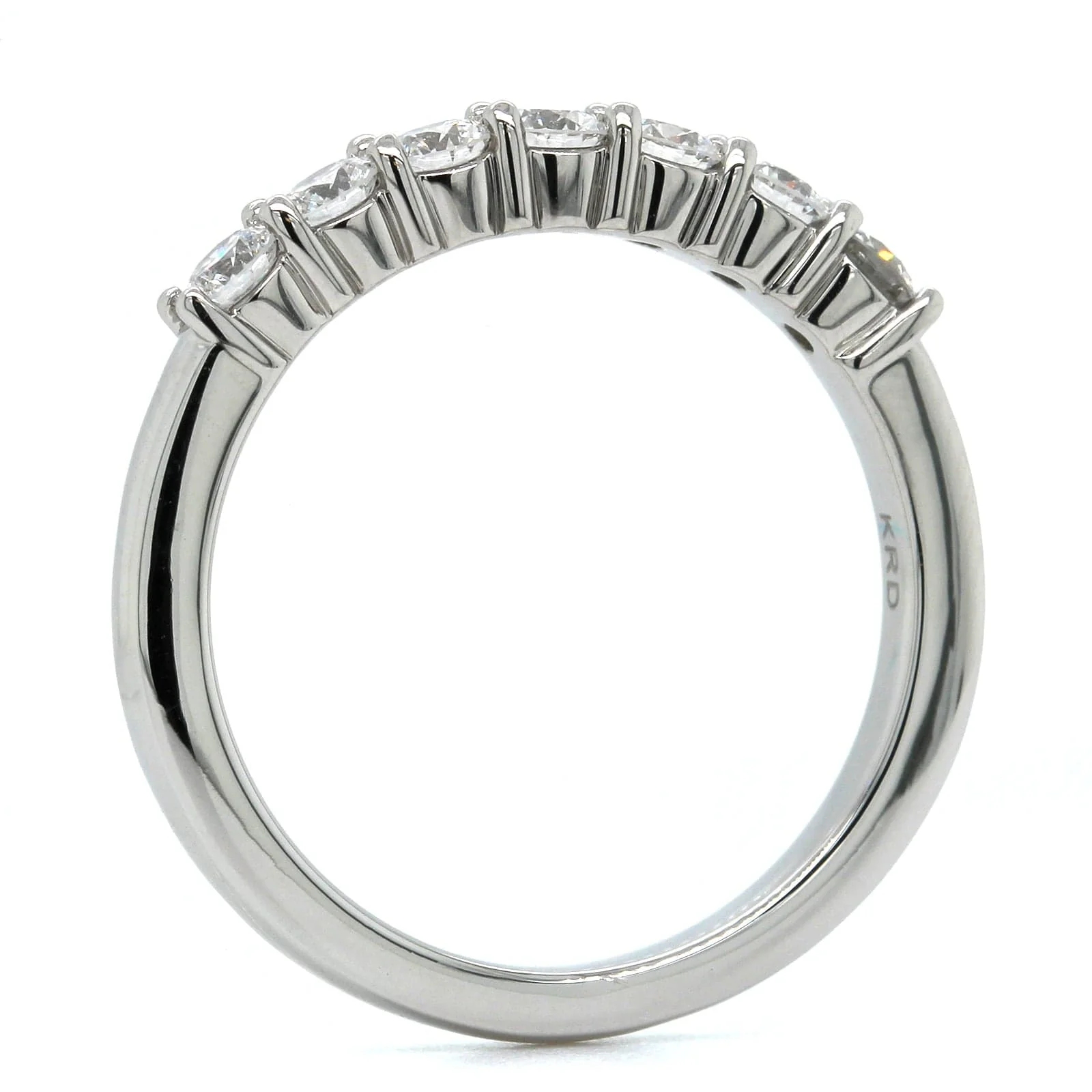 Platinum 7 Stone Shared Prong Diamond Band - Image 3