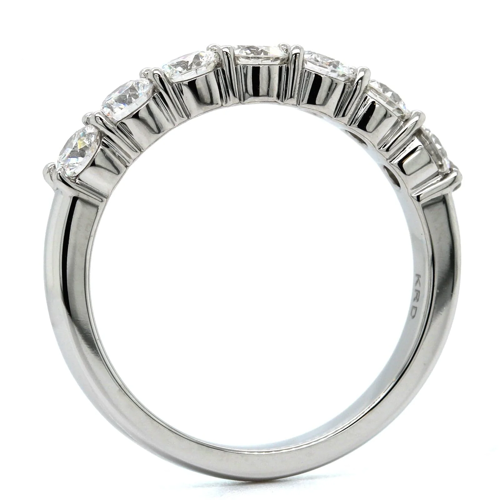 Platinum 7 Stone Shared Prong Diamond Band - Image 3