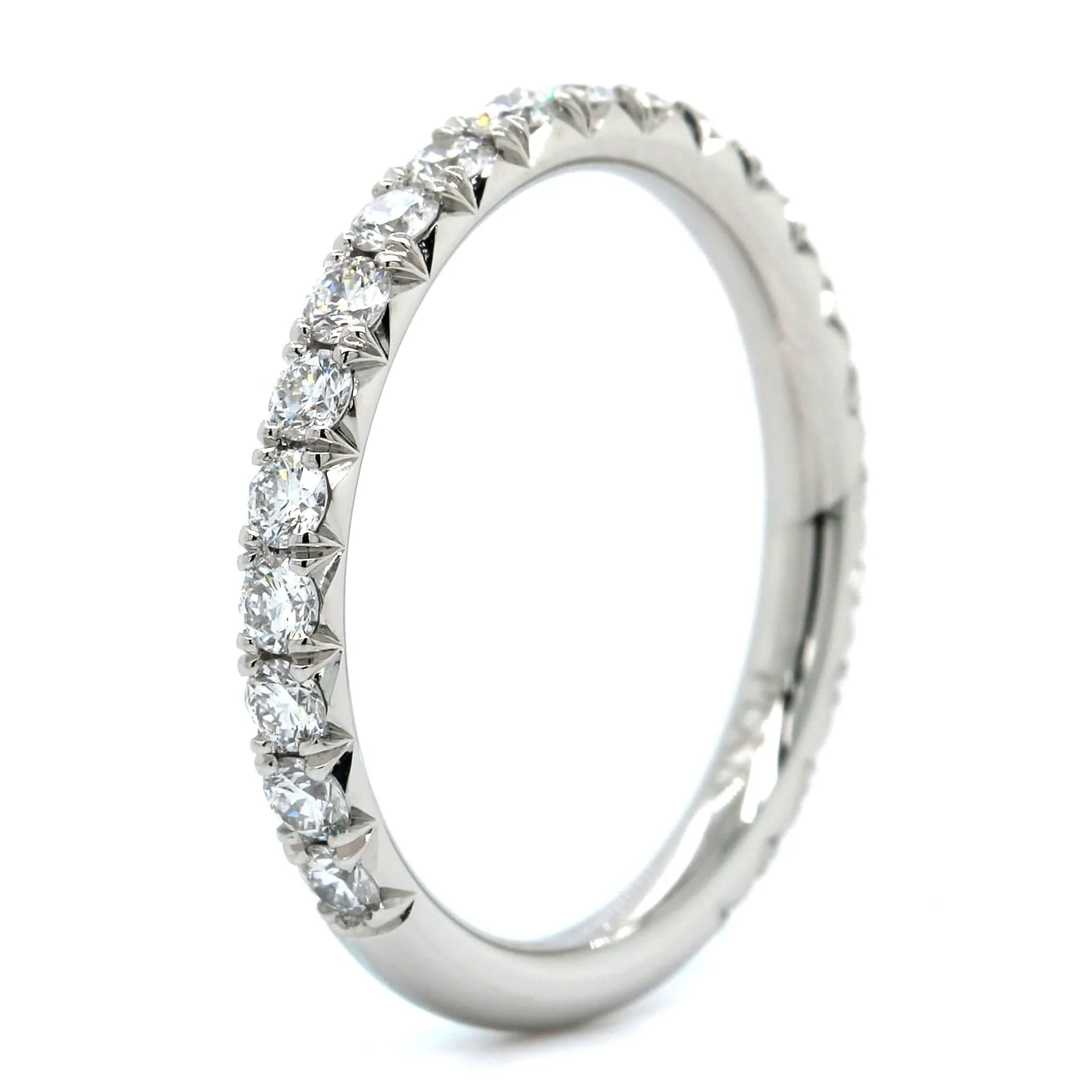 Platinum Shared Prong Halfway Diamond Band - Image 2