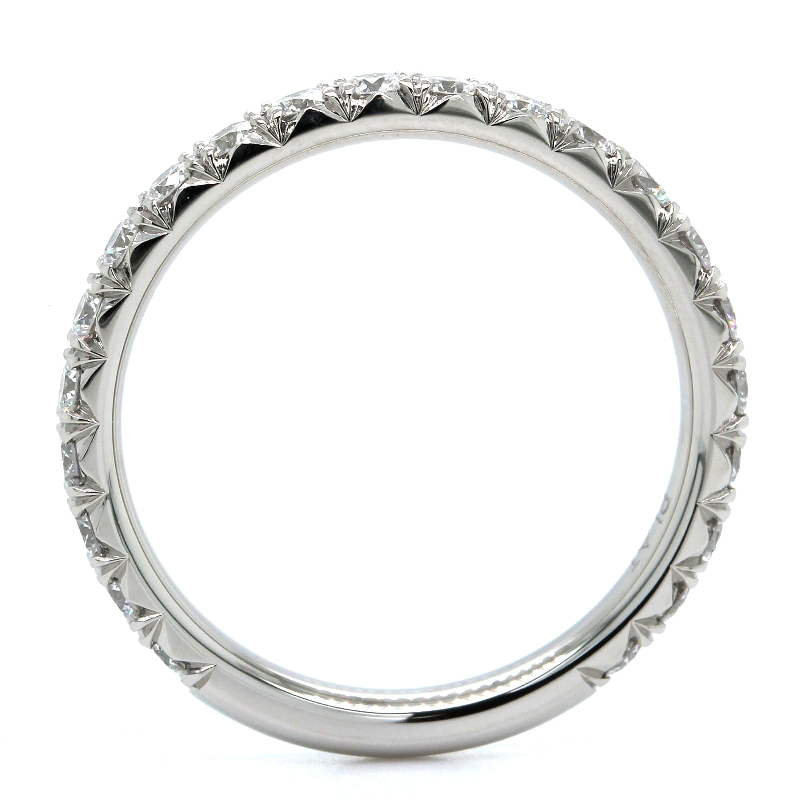 Platinum Shared Prong Halfway Diamond Band - Image 3