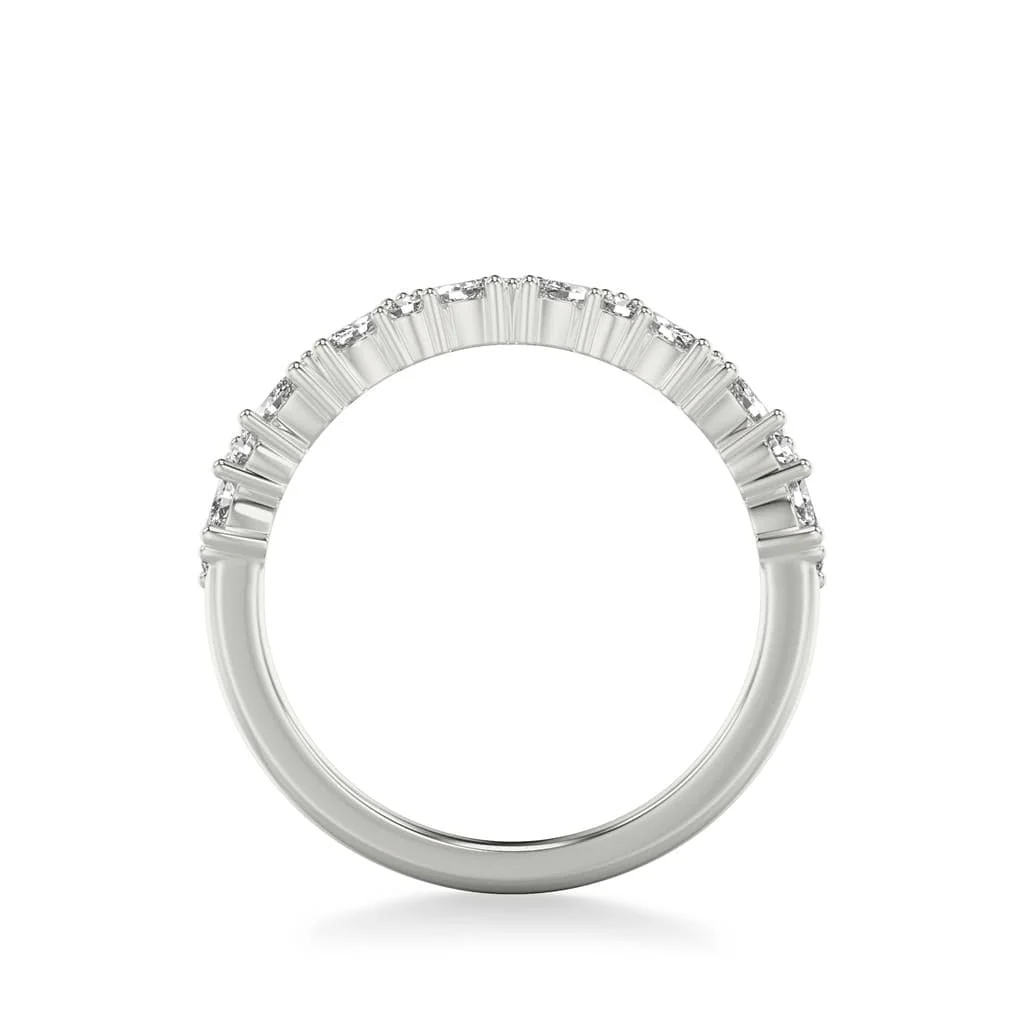 Platinum Round and Marquise Shaped Diamond Band - Image 2