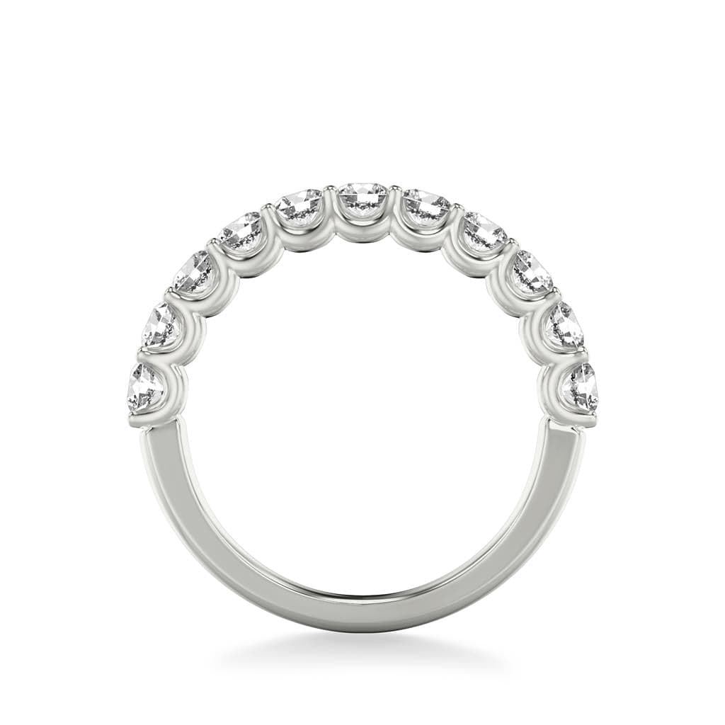 Platinum Shared Prong Round Diamond Band - Image 2