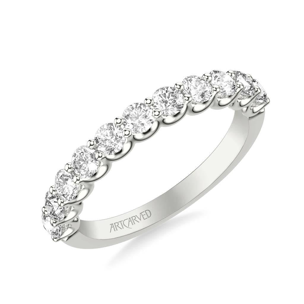 Platinum Shared Prong Round Diamond Band - Image 3