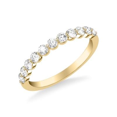 18K Yellow Gold Shared Prong Diamond Band - Image 2