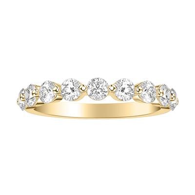 18K Yellow Gold Shared Prong Diamond Band - Image 3