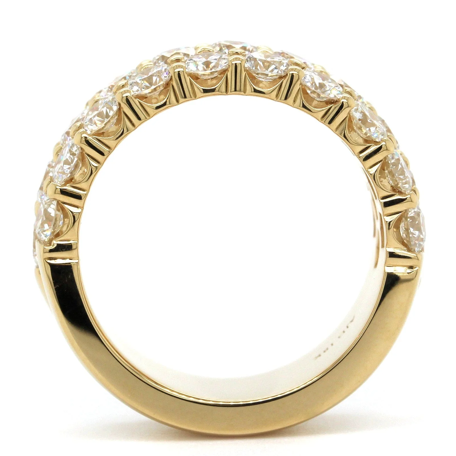 18K Yellow Gold 3 Row Diamond Band - Image 3