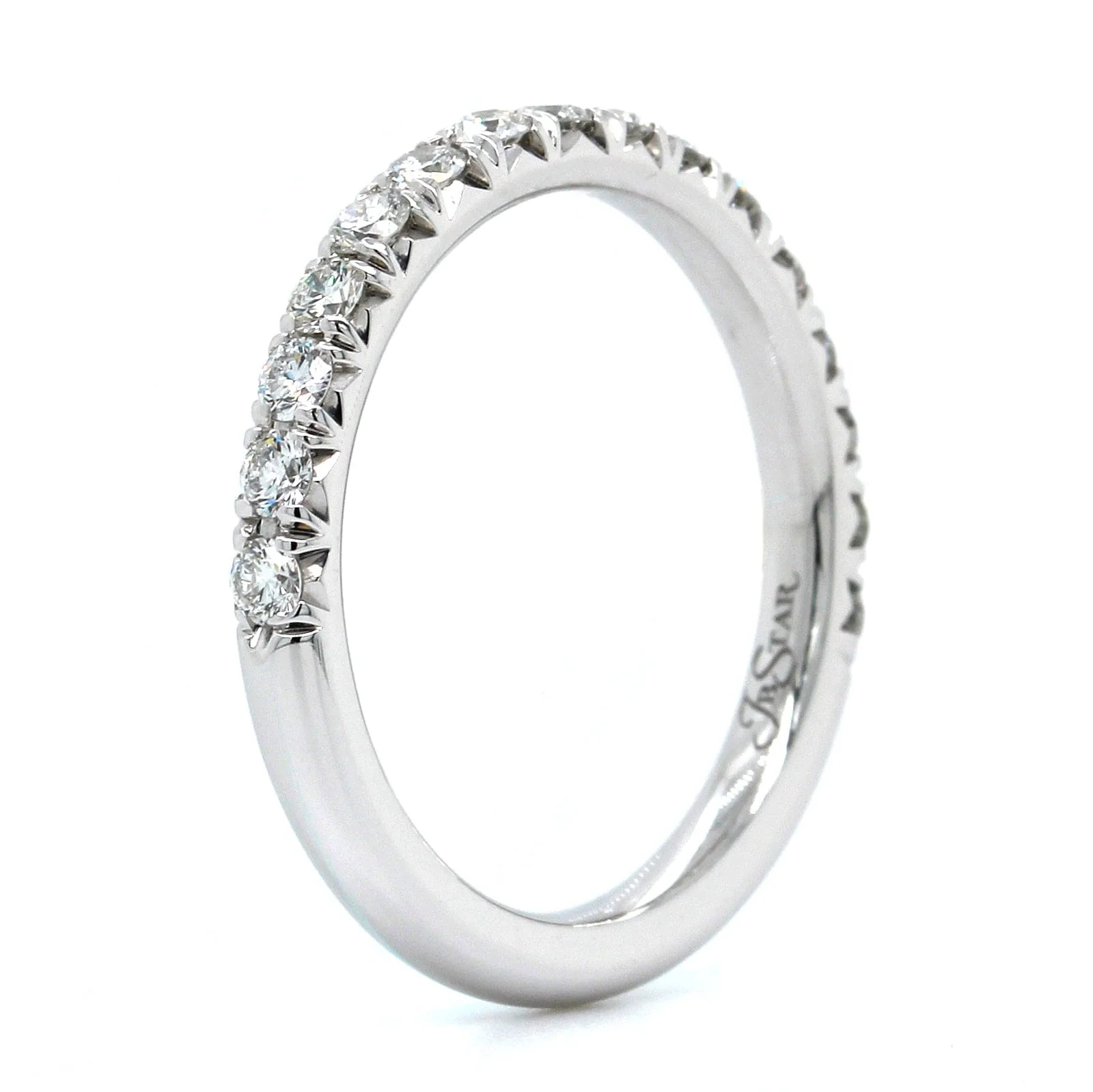Platinum Prong Set Diamond Halfway Band - Image 2