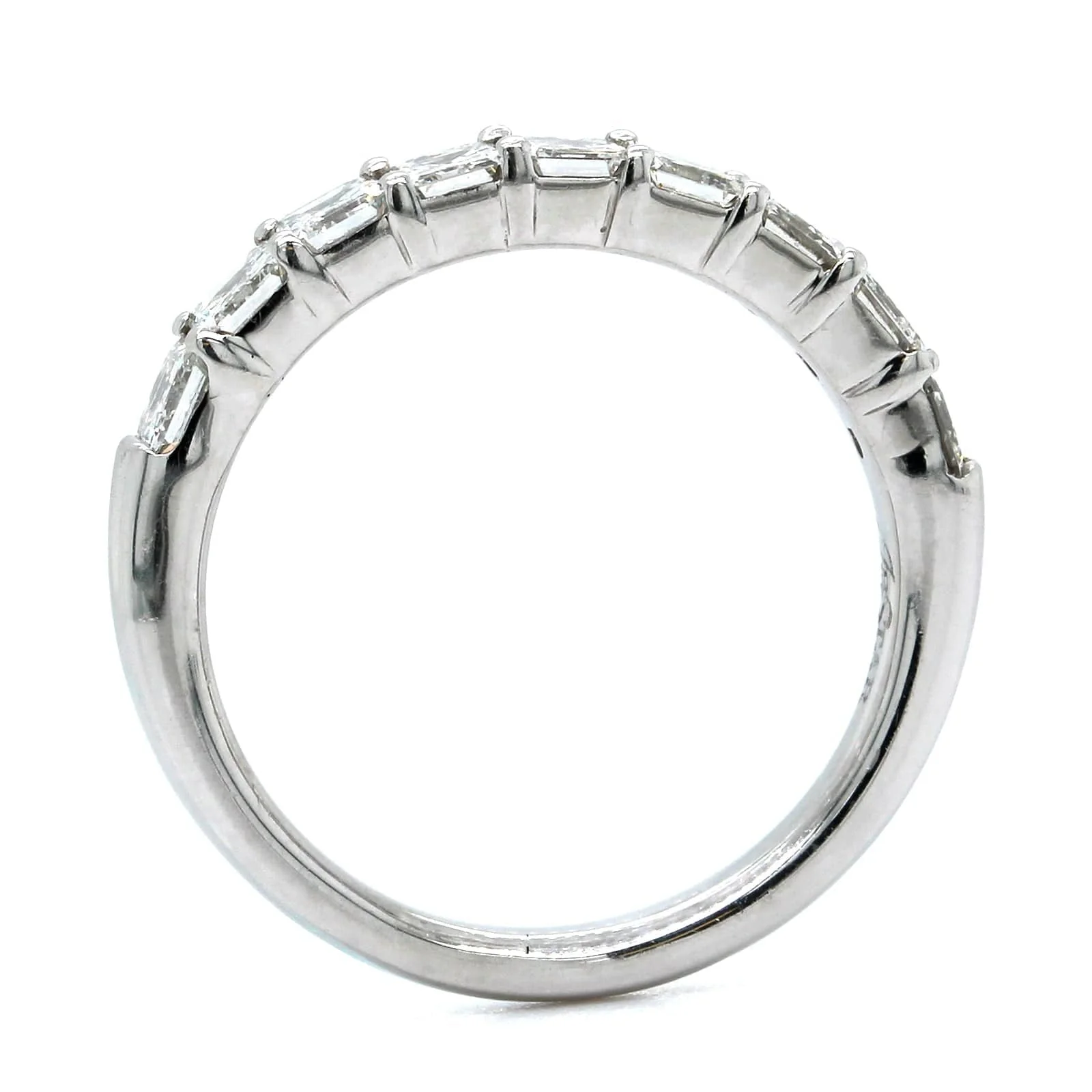 Platinum Square Emerald Cut Diamond Band - Image 3