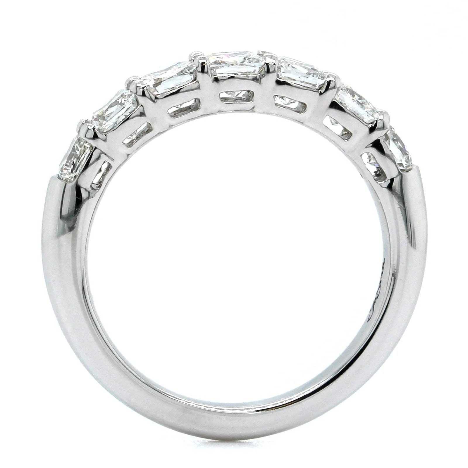 Platinum Cushion Cut Diamond 7 Stone Band - Image 3