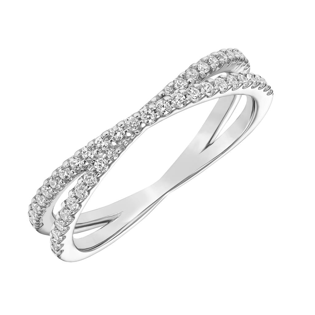 Platinum 2 Row Twisted Diamond Band - Image 2