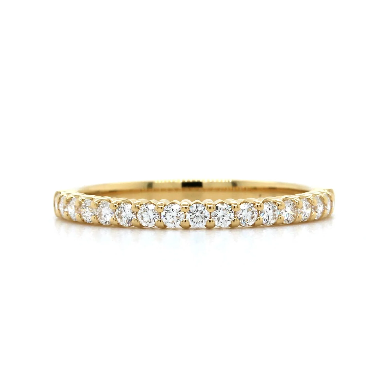 18K Yellow Gold Shared Prong Diamond Band