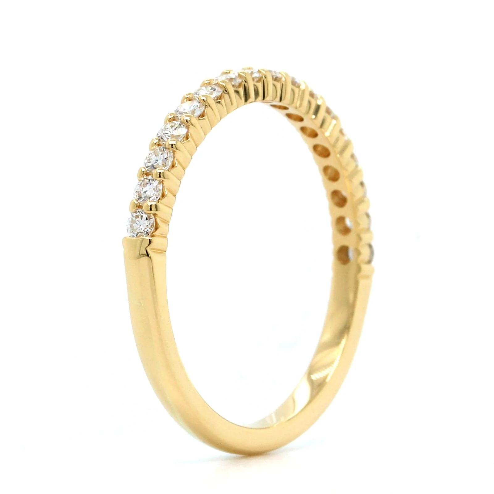 18K Yellow Gold Shared Prong Diamond Band - Image 2