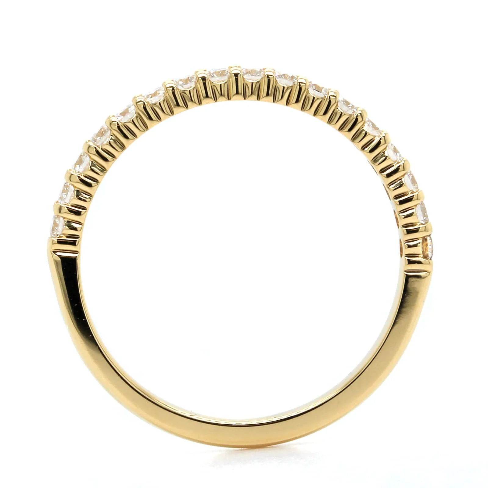 18K Yellow Gold Shared Prong Diamond Band - Image 3