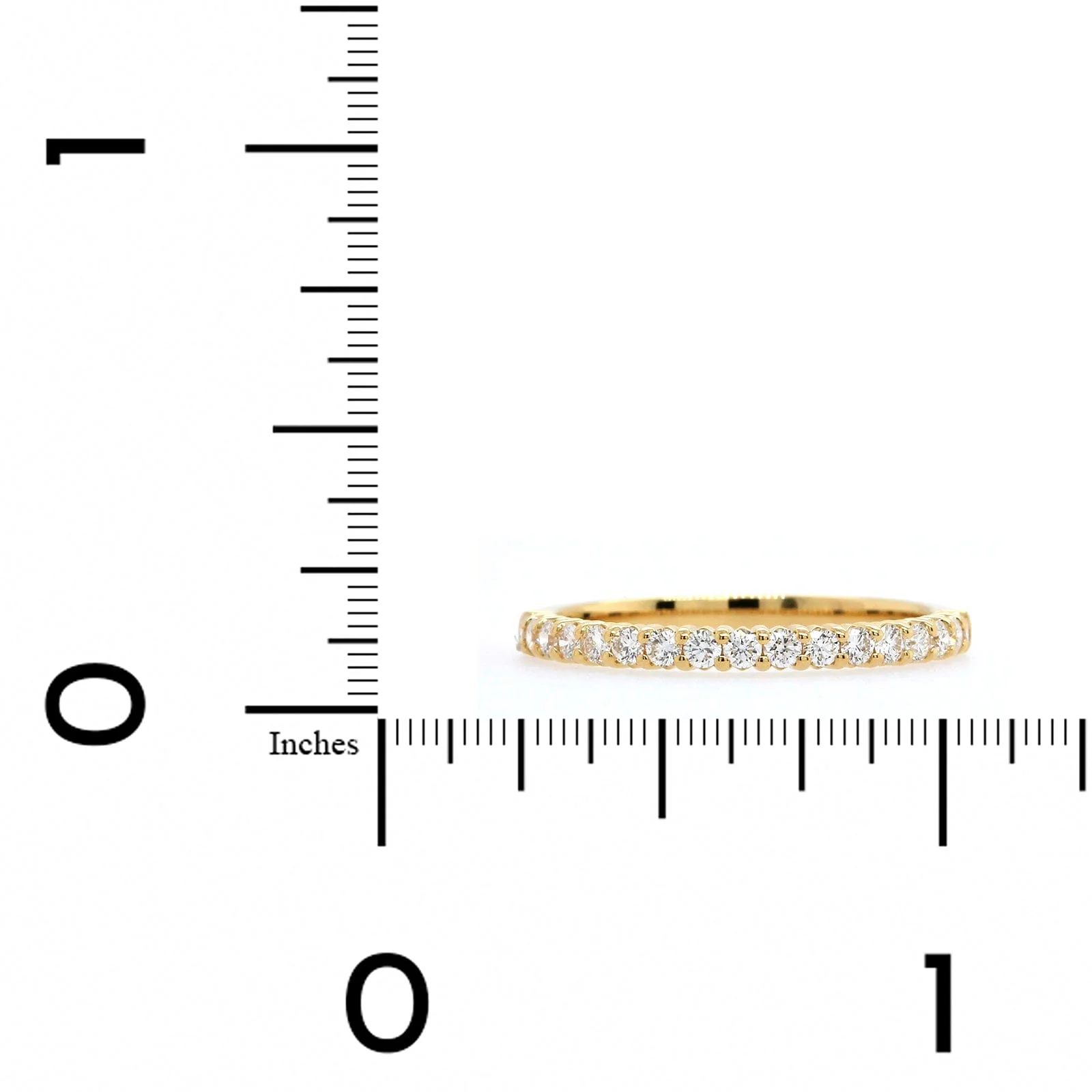 18K Yellow Gold Shared Prong Diamond Band - Image 4