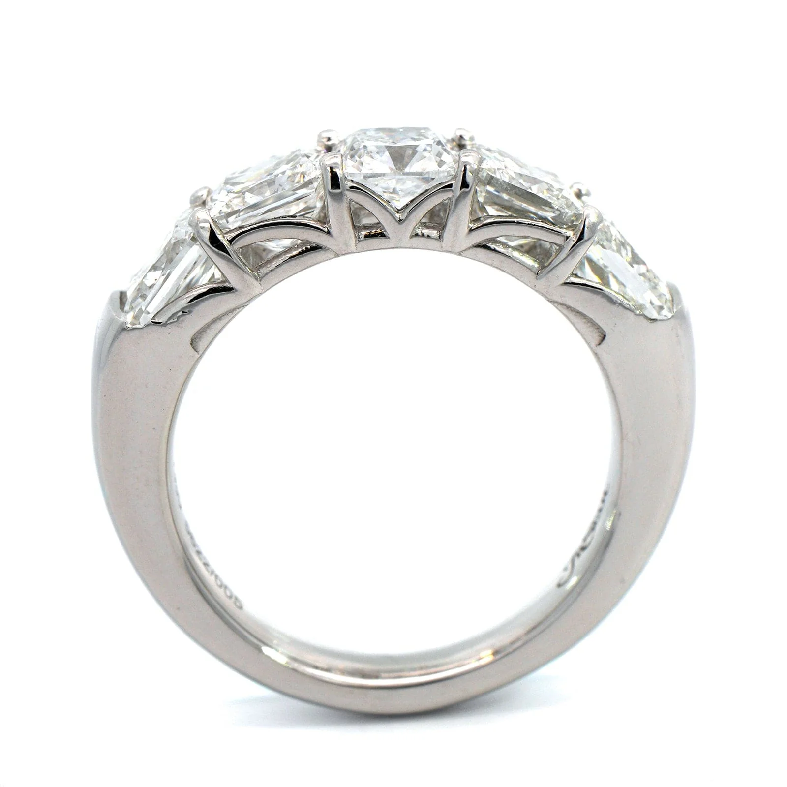 Platinum Shared Prong Cushion Cut Diamond Band - Image 3
