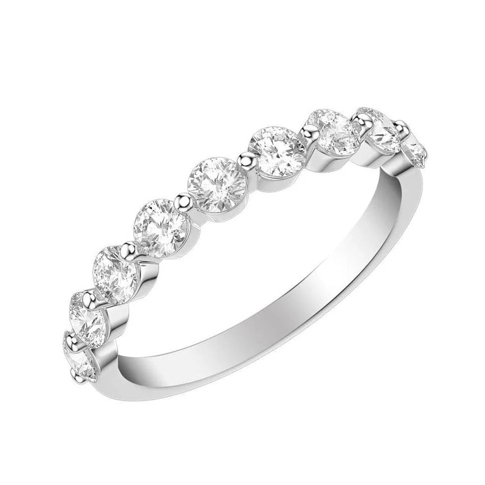 Platinum Single Prong Diamond Band