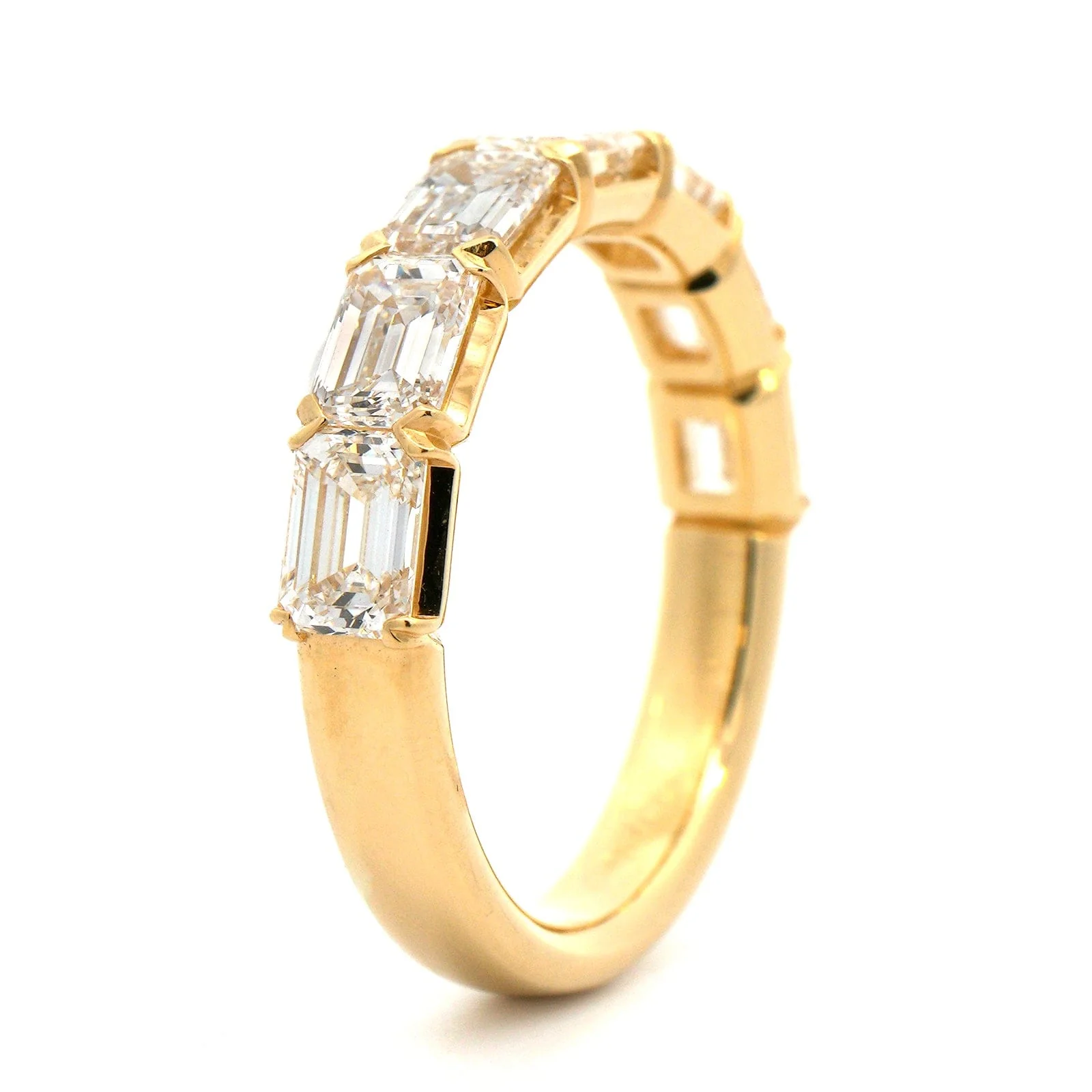 18K Yellow Gold Emerald Cut Diamond Eternity Band - Image 2