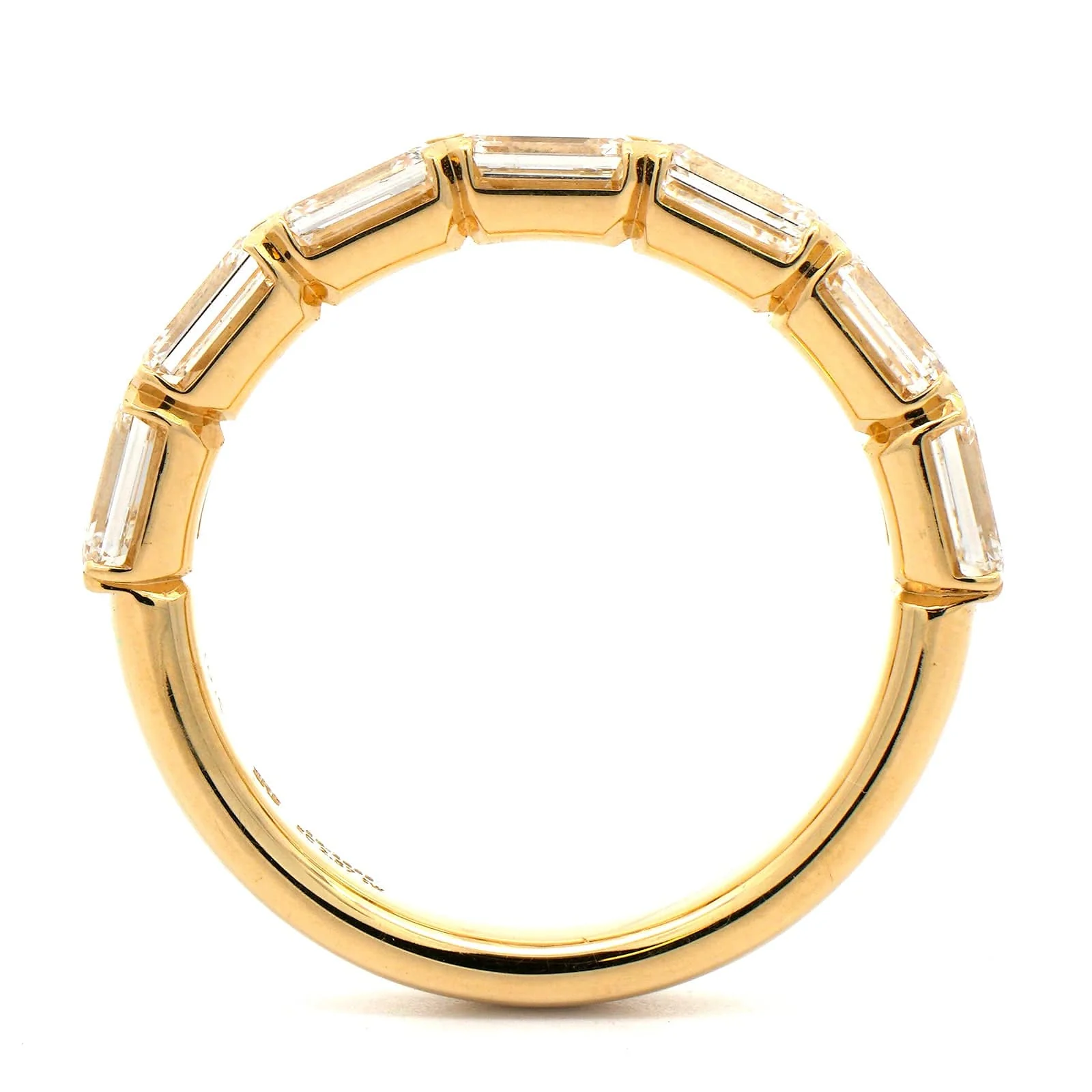 18K Yellow Gold Emerald Cut Diamond Eternity Band - Image 3