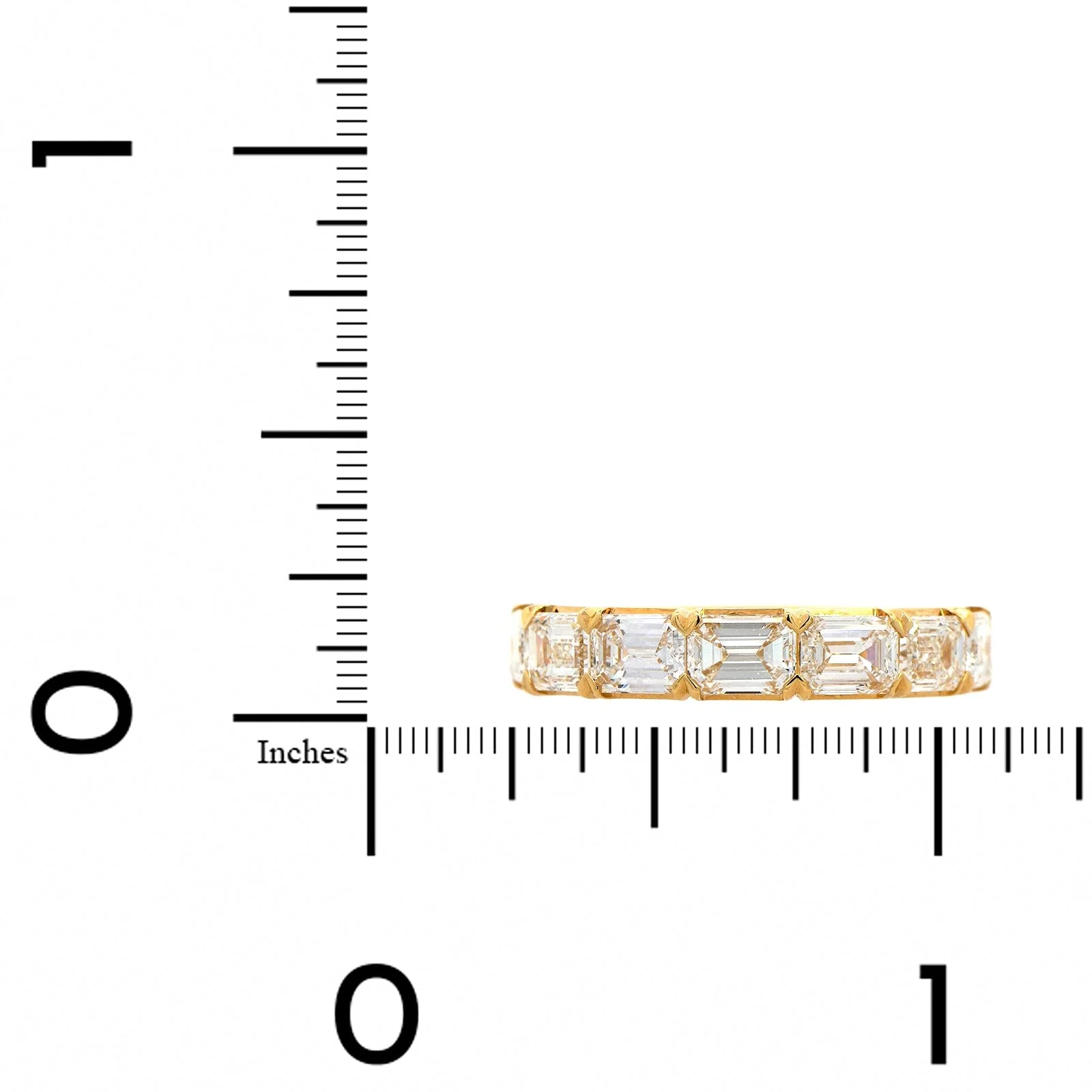 18K Yellow Gold Emerald Cut Diamond Eternity Band - Image 4