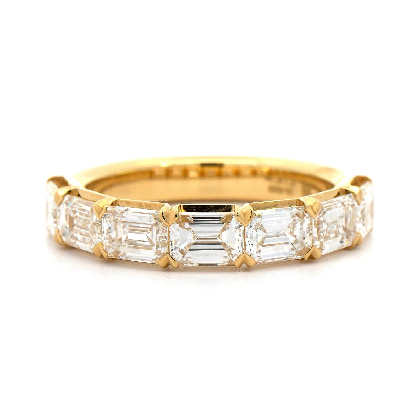 18K Yellow Gold Emerald Cut Diamond Eternity Band - Image 5