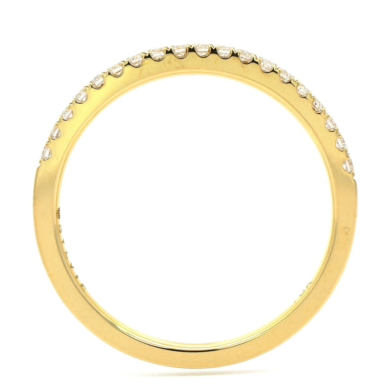 18K Yellow Gold Prong Set Round Diamond Wedding Ring - Image 3