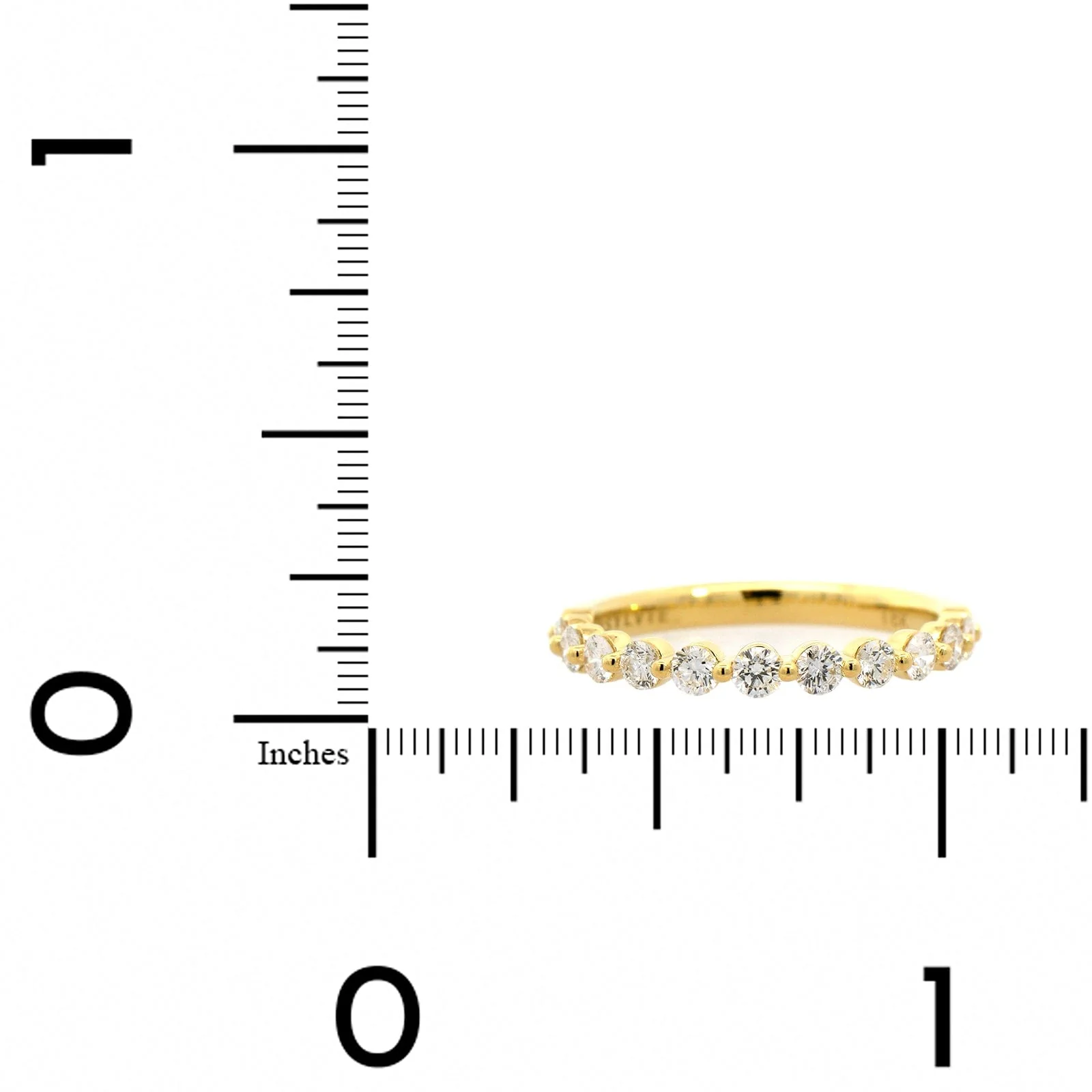 18K Yellow Gold Single Prong Round Diamond Wedding Ring - Image 4