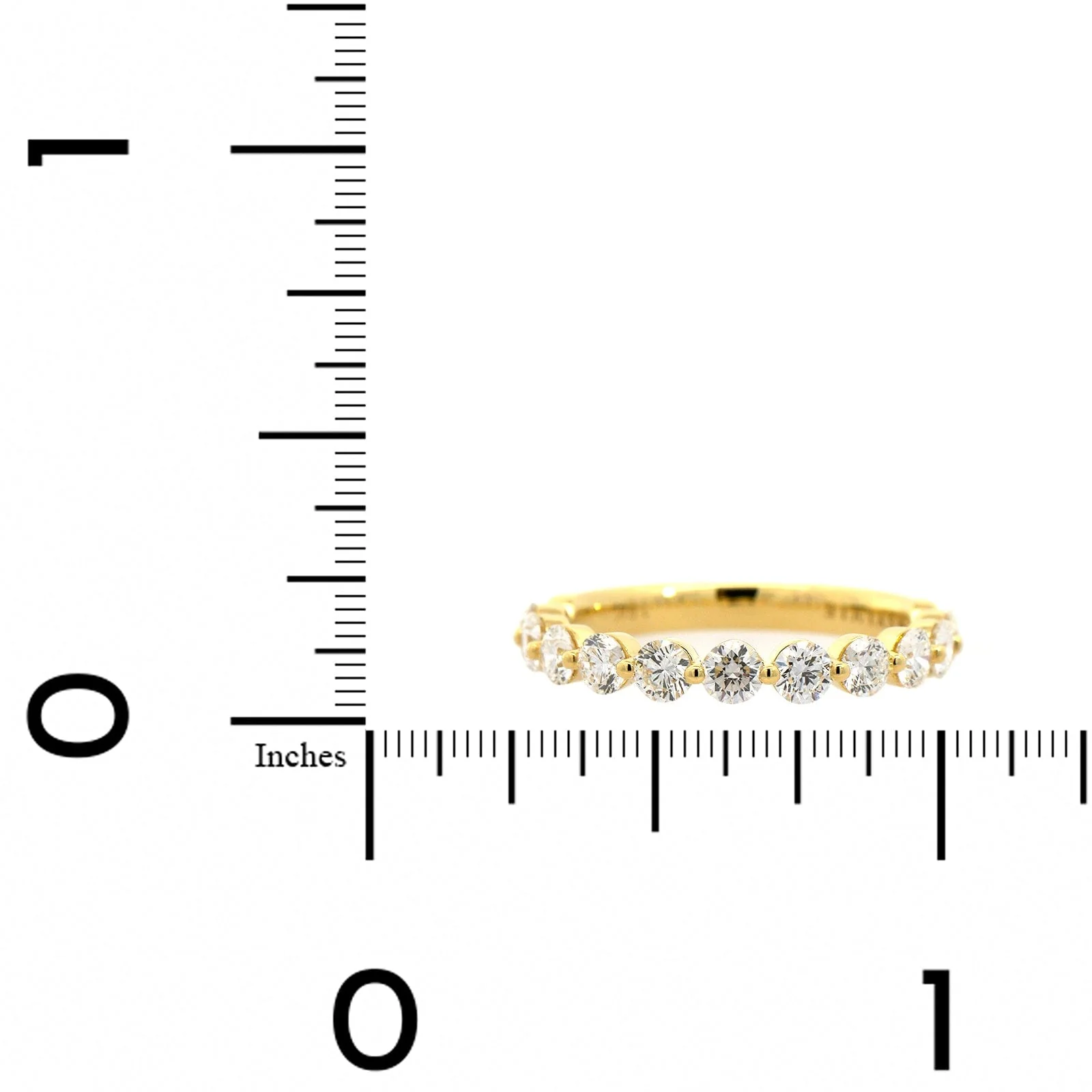 18K Yellow Gold Single Prong Round Diamond Wedding Ring - Image 4